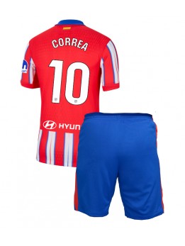 Atletico Madrid Angel Correa #10 Heimtrikotsatz für Kinder 2024-25 Kurzarm (+ Kurze Hosen)